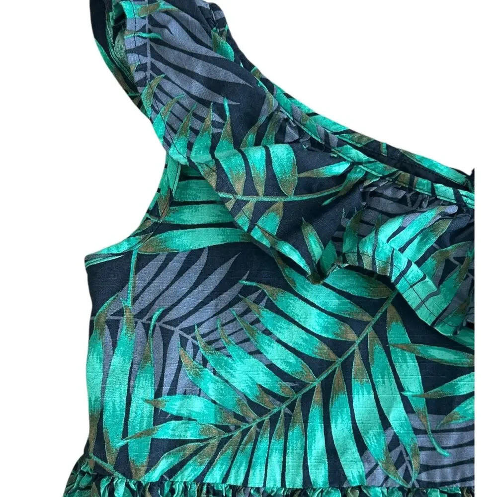 GENUINE KIDS Girls Palm Leaf One Shoulder Dress Size 4T